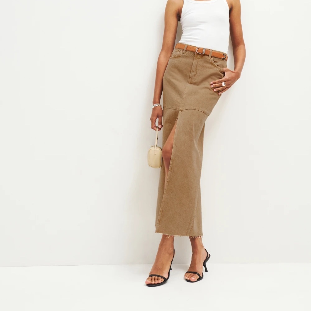 Reformation Tazz Maxi Denim Skirt